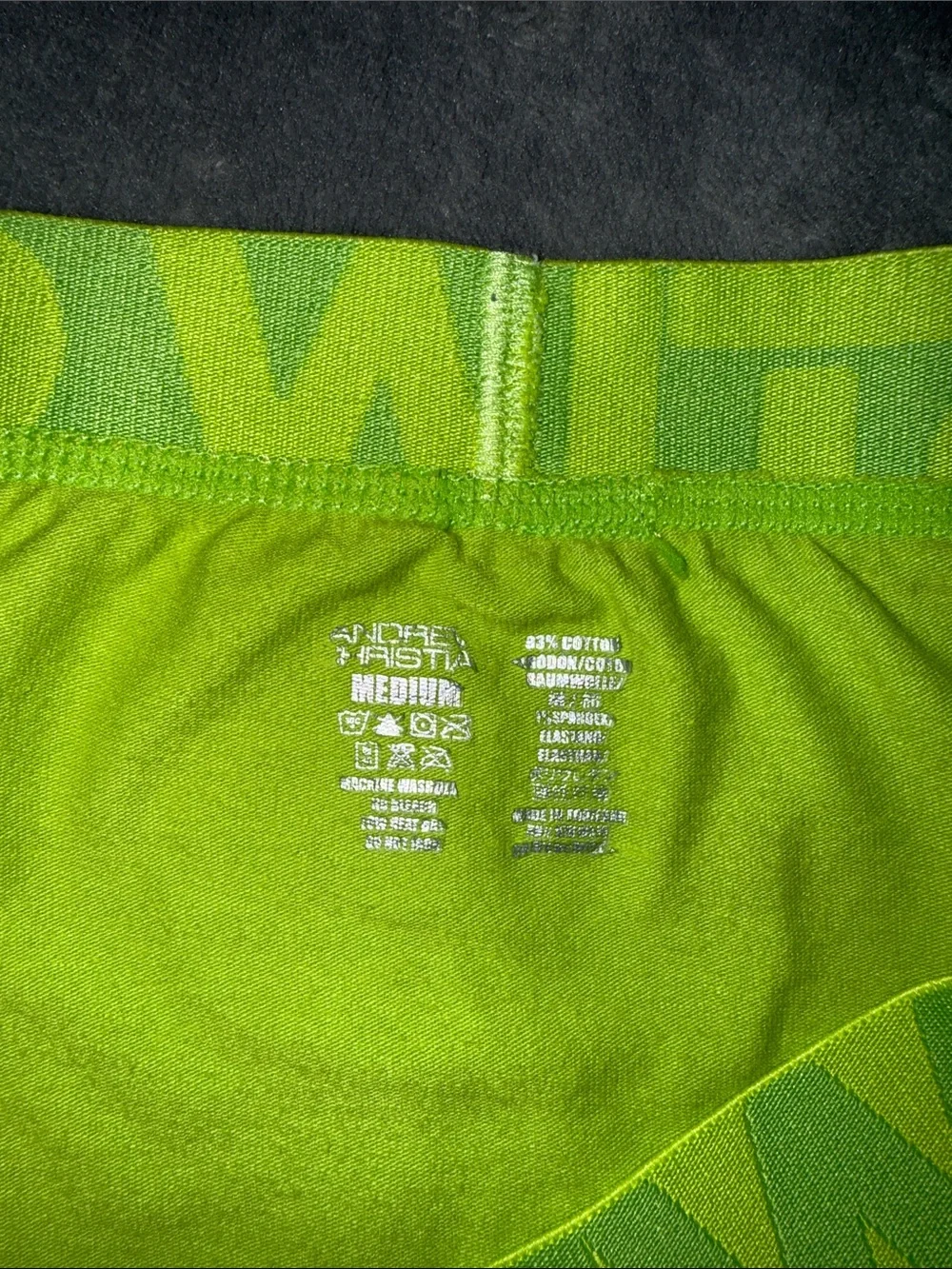 Andrew Christian Neon Lime Briefs with Branded Waistband with build in c-ring